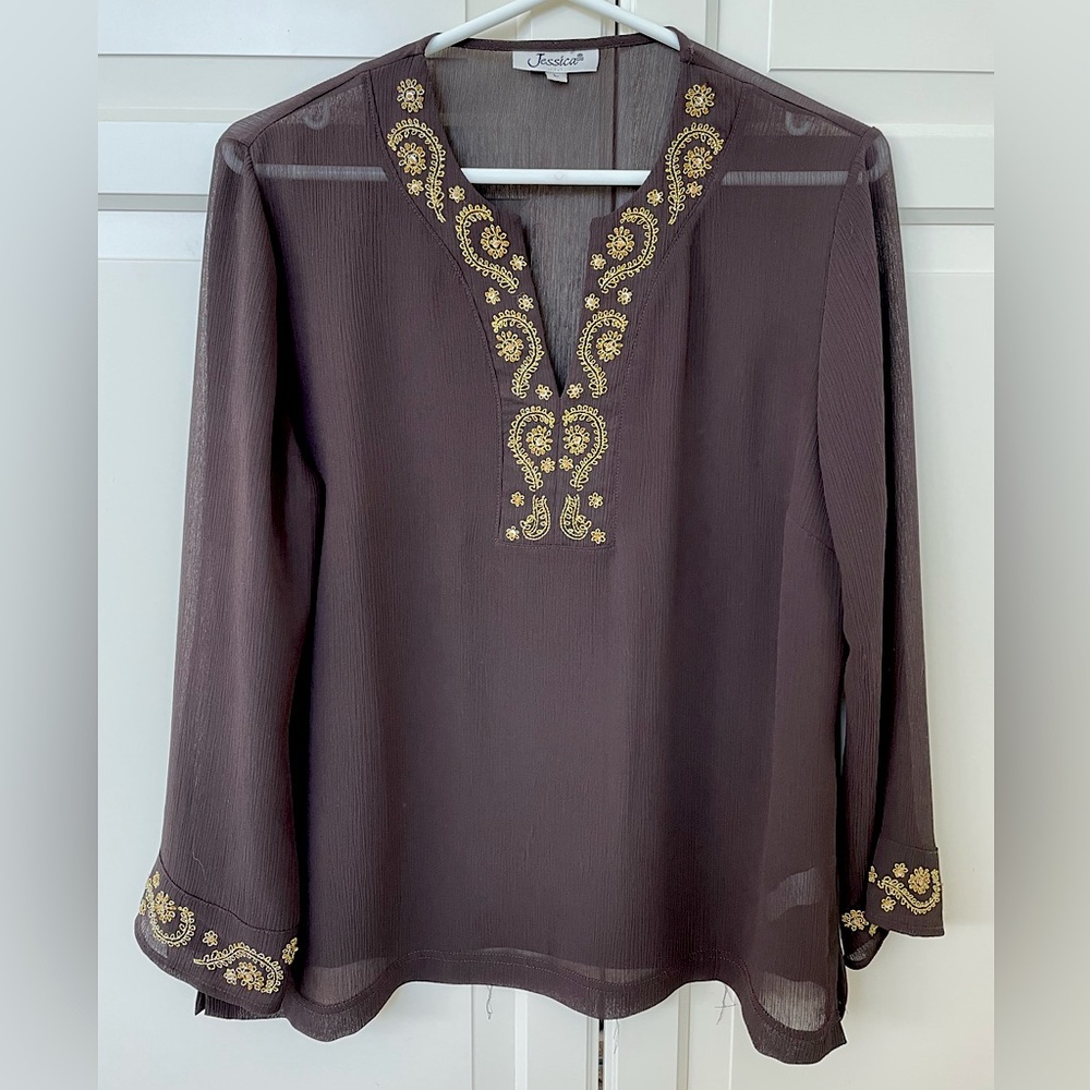 Vintage Tunic Top with Embellishments